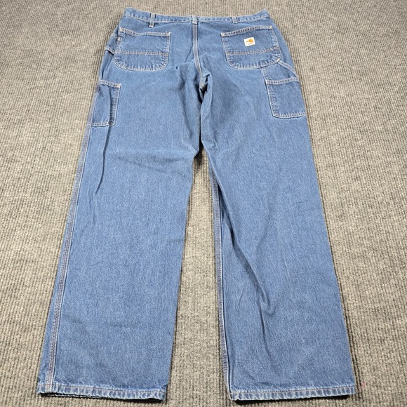 Carhartt FR Jeans Mens 40x34 Blue‎ Denim Flame Resistant Workwear FRB13DNM 35x32 - Picture 3 of 11